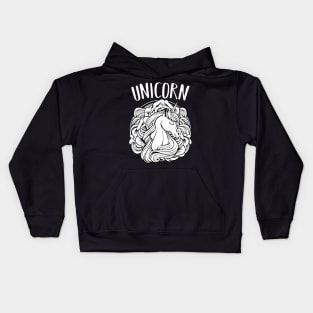 Unicorn - Trendy Line-Art Horse Magical Kids Hoodie